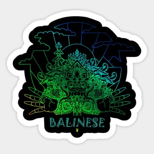 Rangda Bali Lineart Sticker